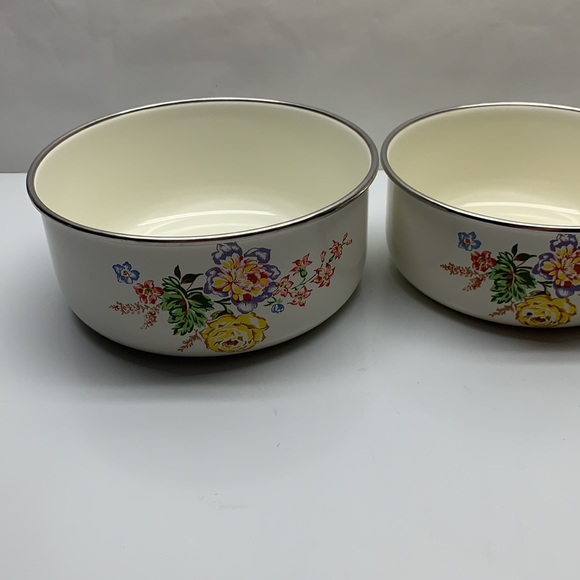 Vintage Kobe Enamel Nesting Bowls set 3 Roses - Picture 2 of 11
